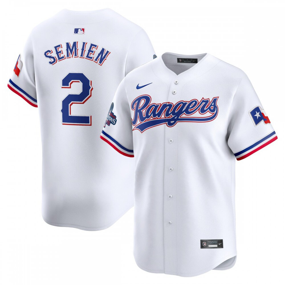 Marcus Semien Texas Rangers Home 2023 World Series Champions Limited Jersey - White-Pro Kit Vault | Brand New 26/27 Sports Jerseys